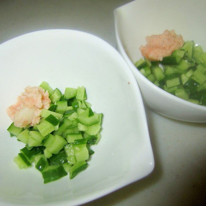 ピクルス胡瓜と味醂鱈子とじゃが芋のサラダグリル